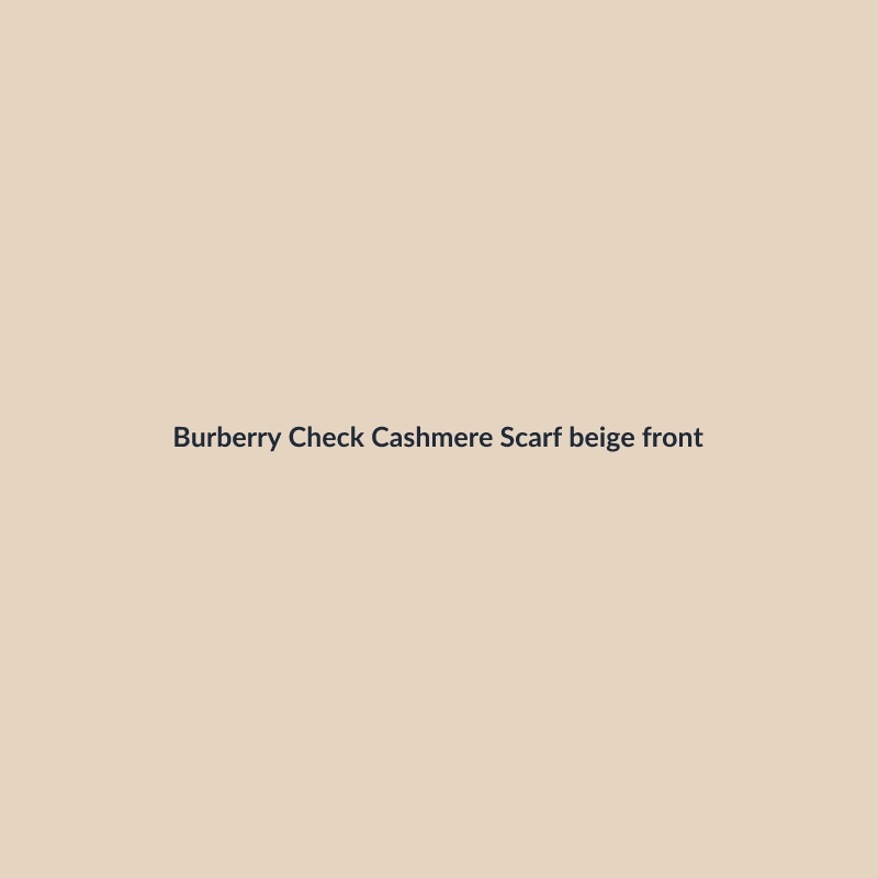 Check Cashmere Scarf Beige One Size